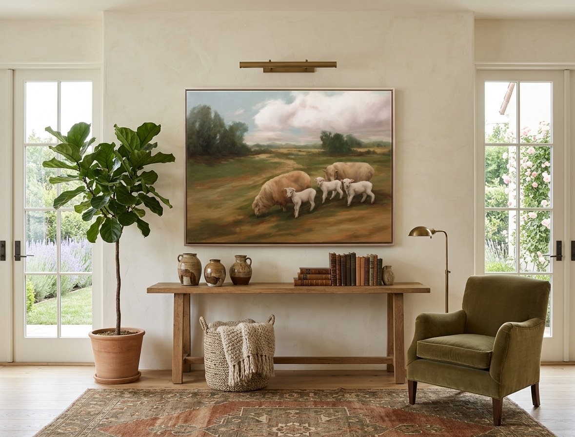 Just Passing Through, sheep landscape