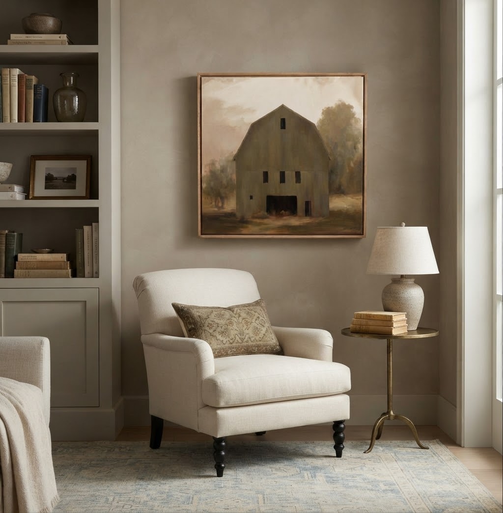Comfort Zone, olive green barn