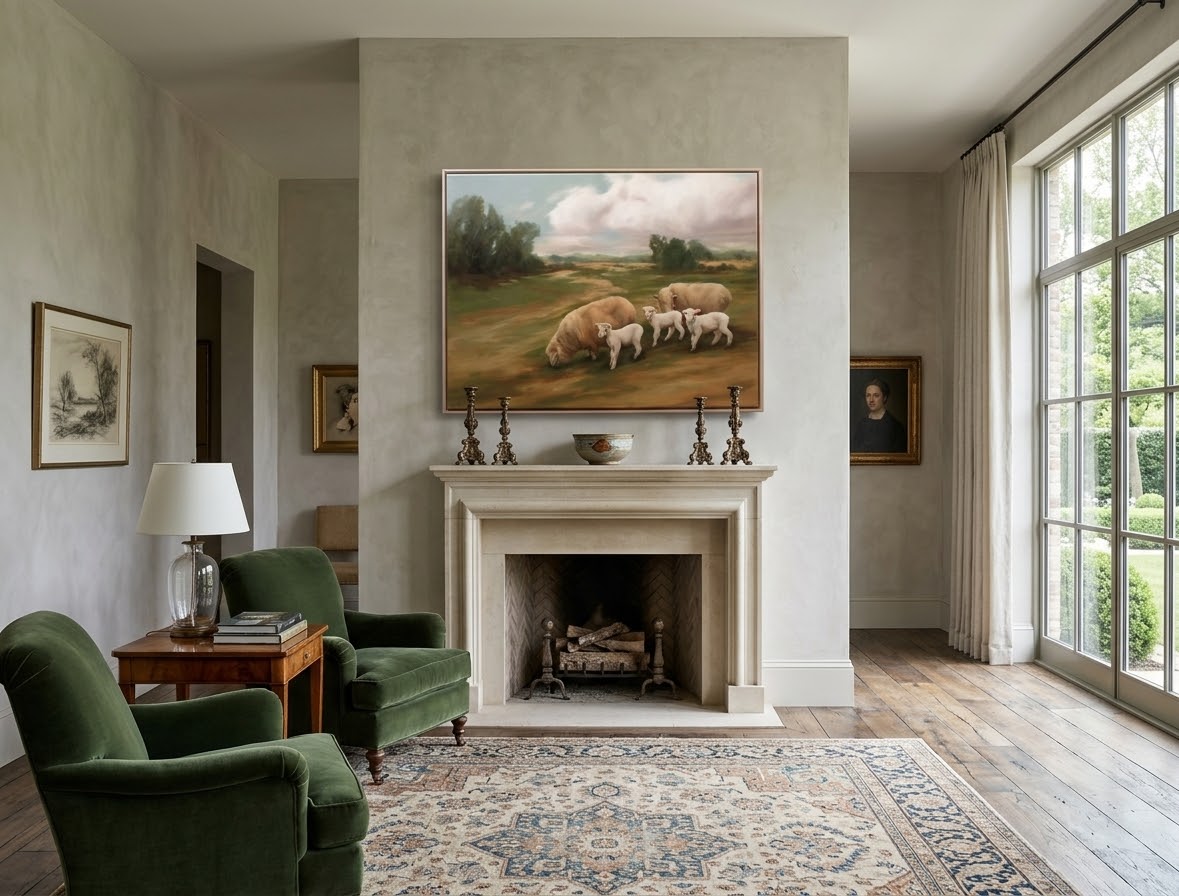 Just Passing Through, sheep landscape