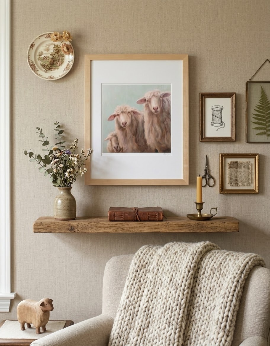 The Three Amegoes sheep print