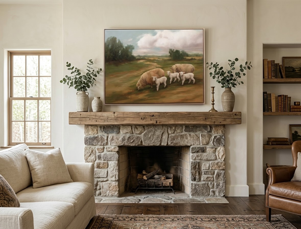 Just Passing Through, sheep landscape