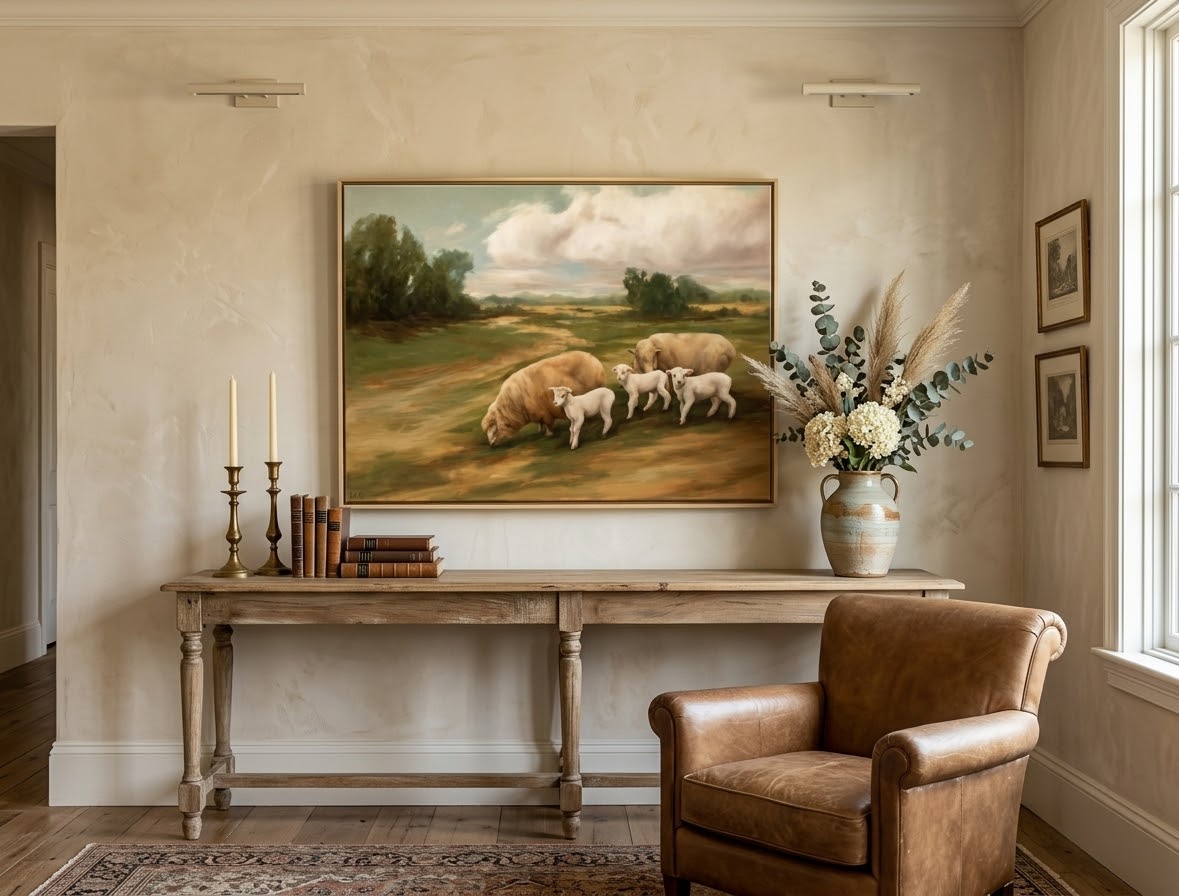 Just Passing Through, sheep landscape