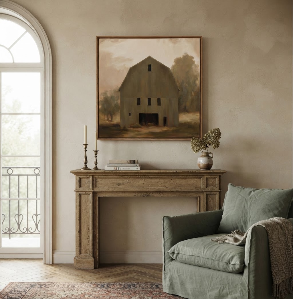 Comfort Zone, olive green barn
