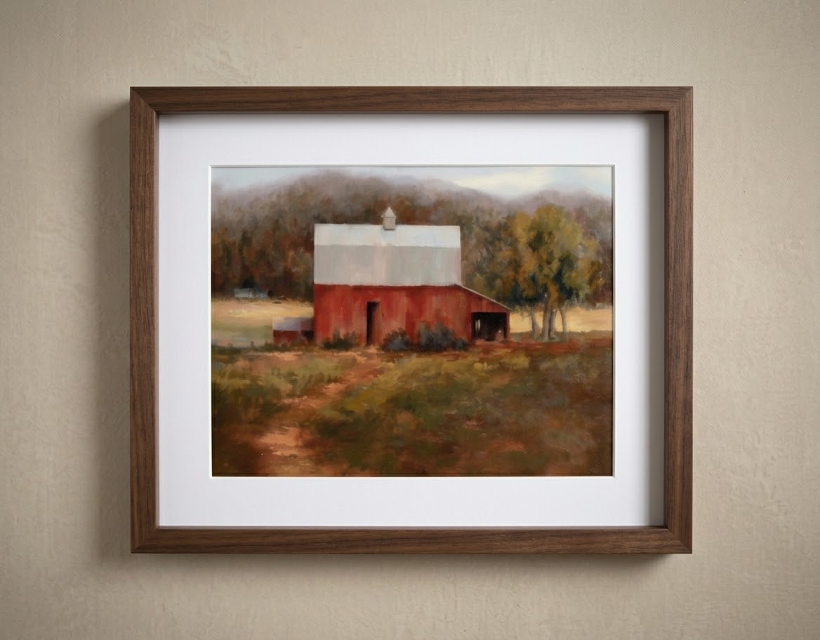 Quiet Shelter red barn in landscape