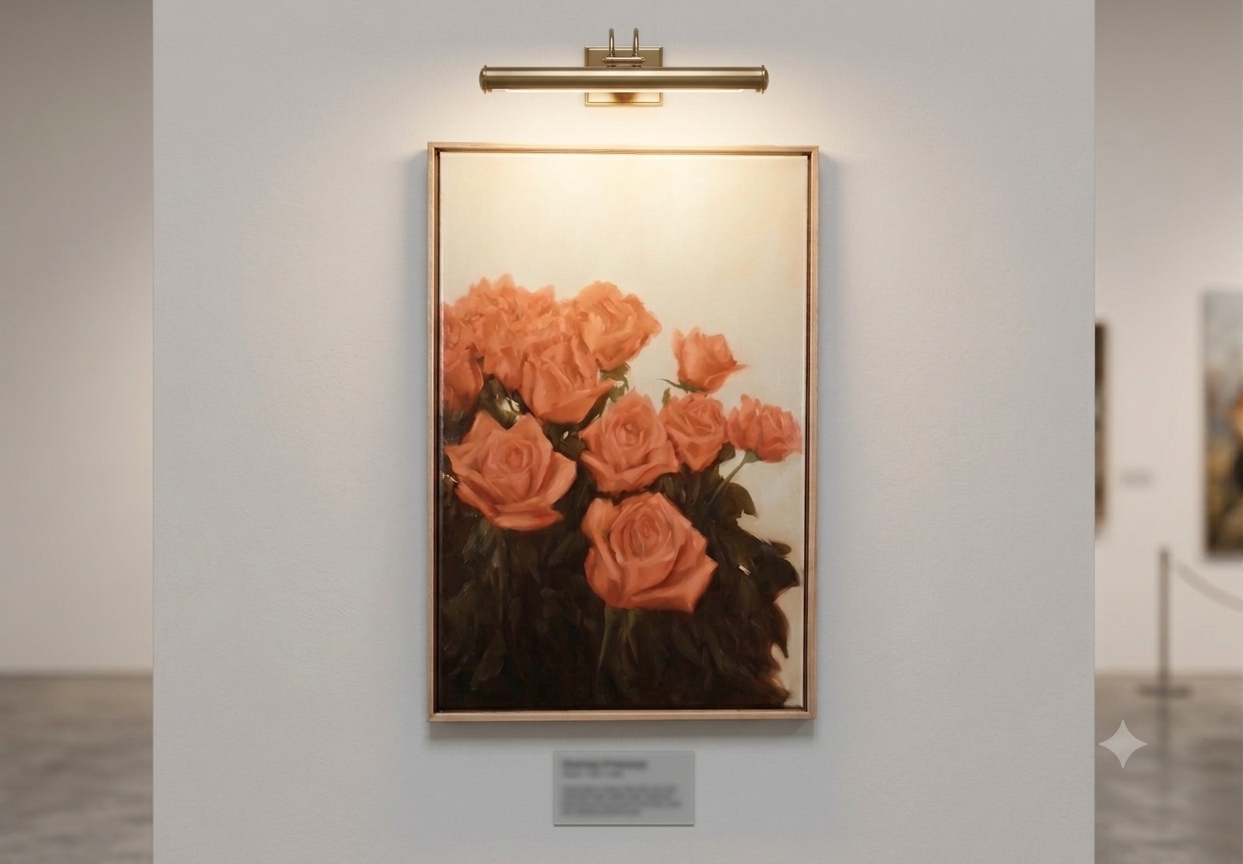 Country Rose, oil painting of warm pink roses