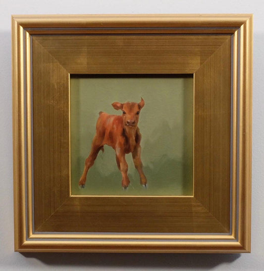 Milkdud brown calf oil painting