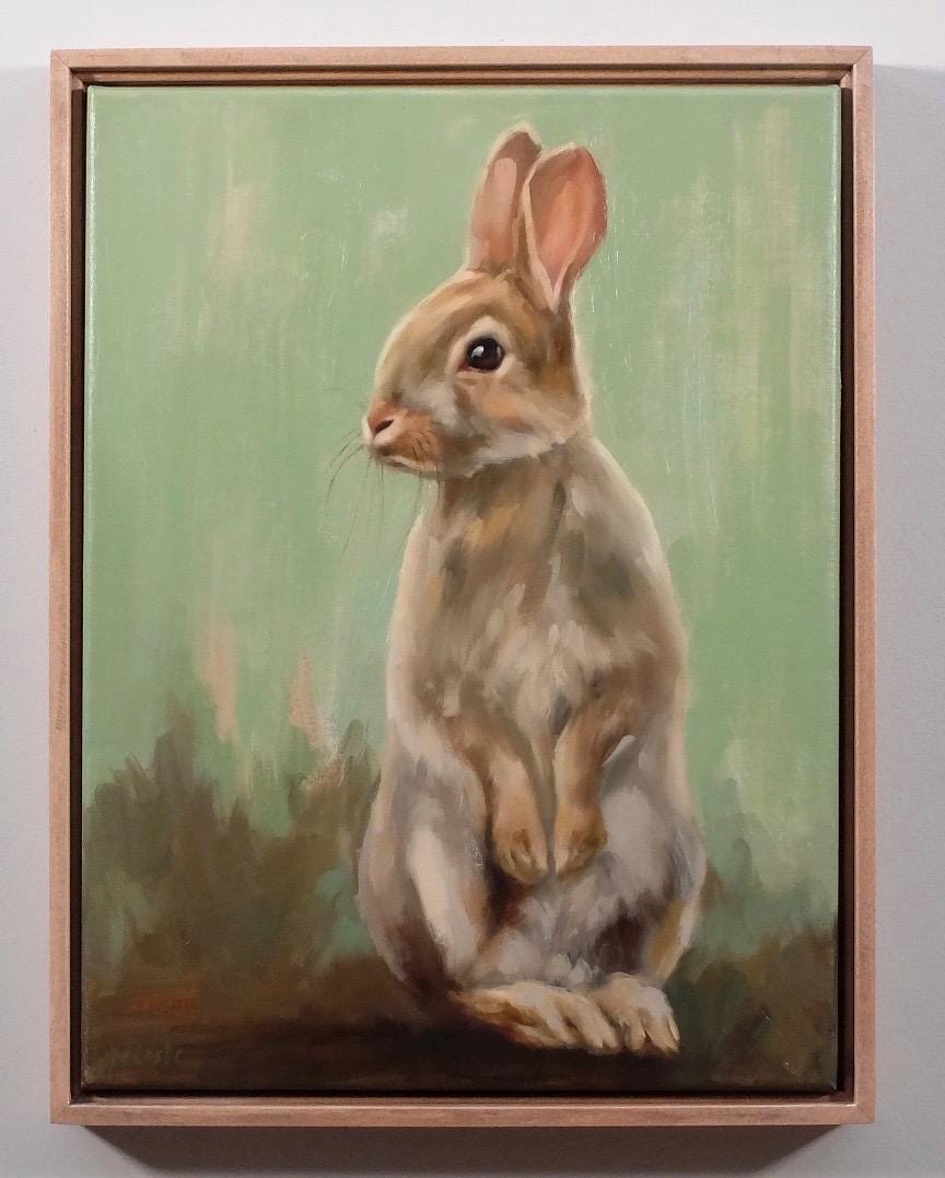 Willow bunny sitting up painting