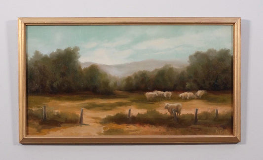 The Quiet Meadow sheep landscape oil painting