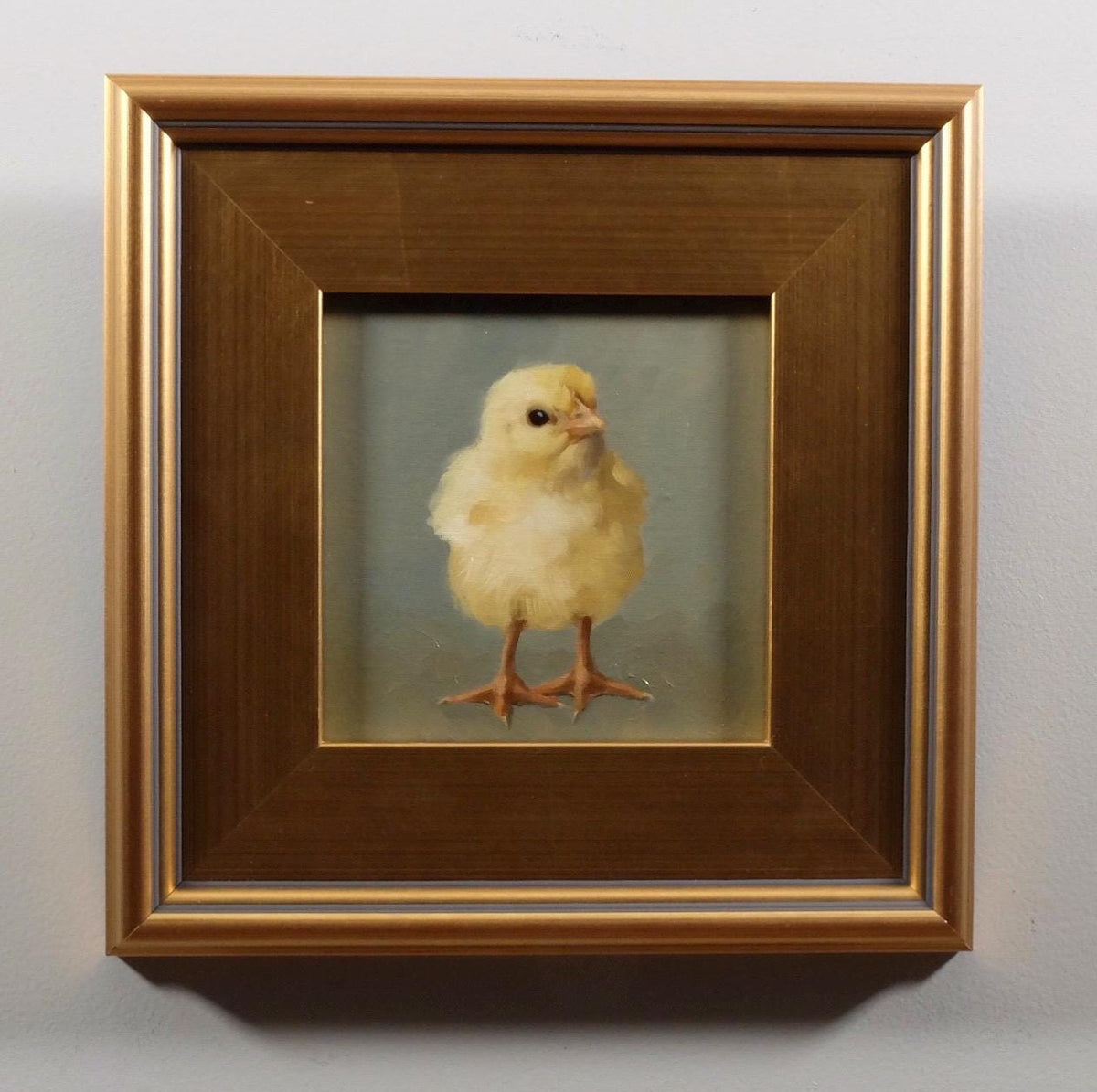 Chicklet, yellow chick oil painting